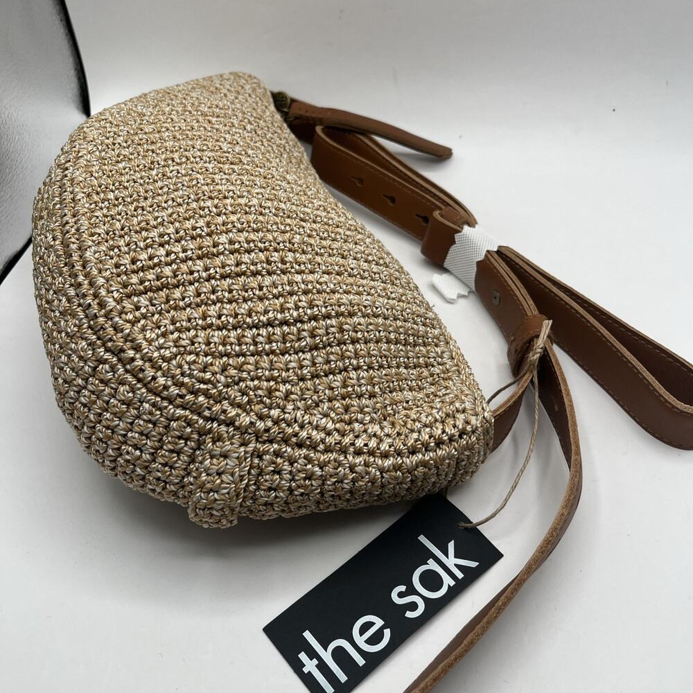 The Sak Tess Sling Bag in Crochet Adjustable Strap Medium Purse Bamboo Crochet - Picture 4 of 8